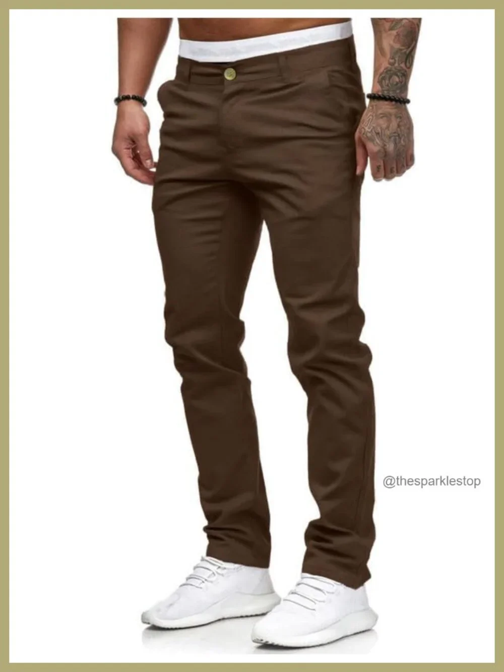 Mens Skinny Fit Stretch Chino Pants Flat Front Cotton Blend Mid Rise
